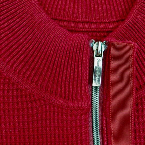 NEW! Tommy Bahama 1/4 Zip Waffle Knit Sweater Cashmere Blend Burgundy Red SZ L - Picture 5 of 8
